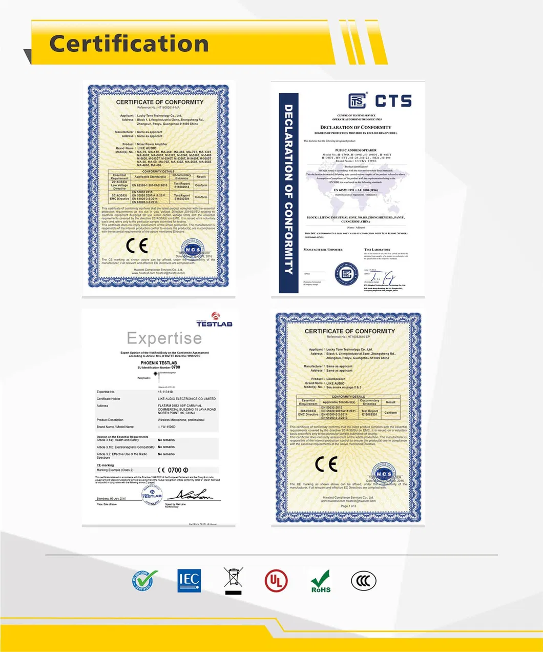 1000W Class D Ma Series Mixer Amplifier with Audio Sources Compact Mixer Power Amplifier with Dante and DSP
