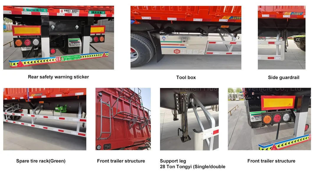 11-13m Optional Grain/Cargo Side Self Tipper Semi Trailer Truck