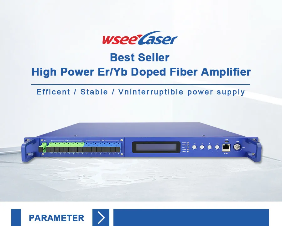 1550nm 1u 8 Ports 16 19 23dB Mini Wdm EDFA Optical Amplifier for CATV Pon Network