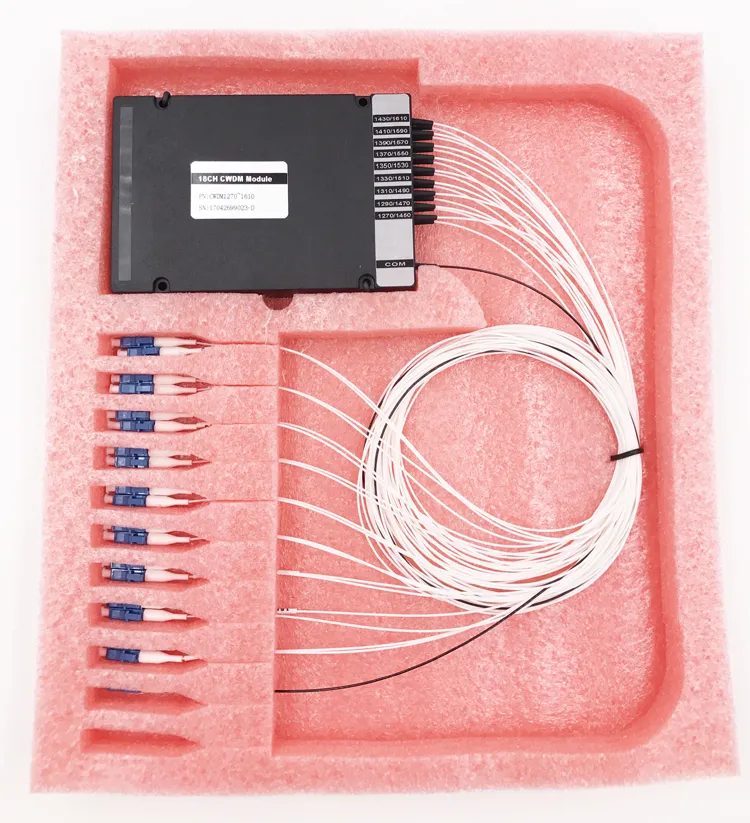 18CH 0.9mm LC/PC Mux/Demux Plastic ABS Box Optical CWDM