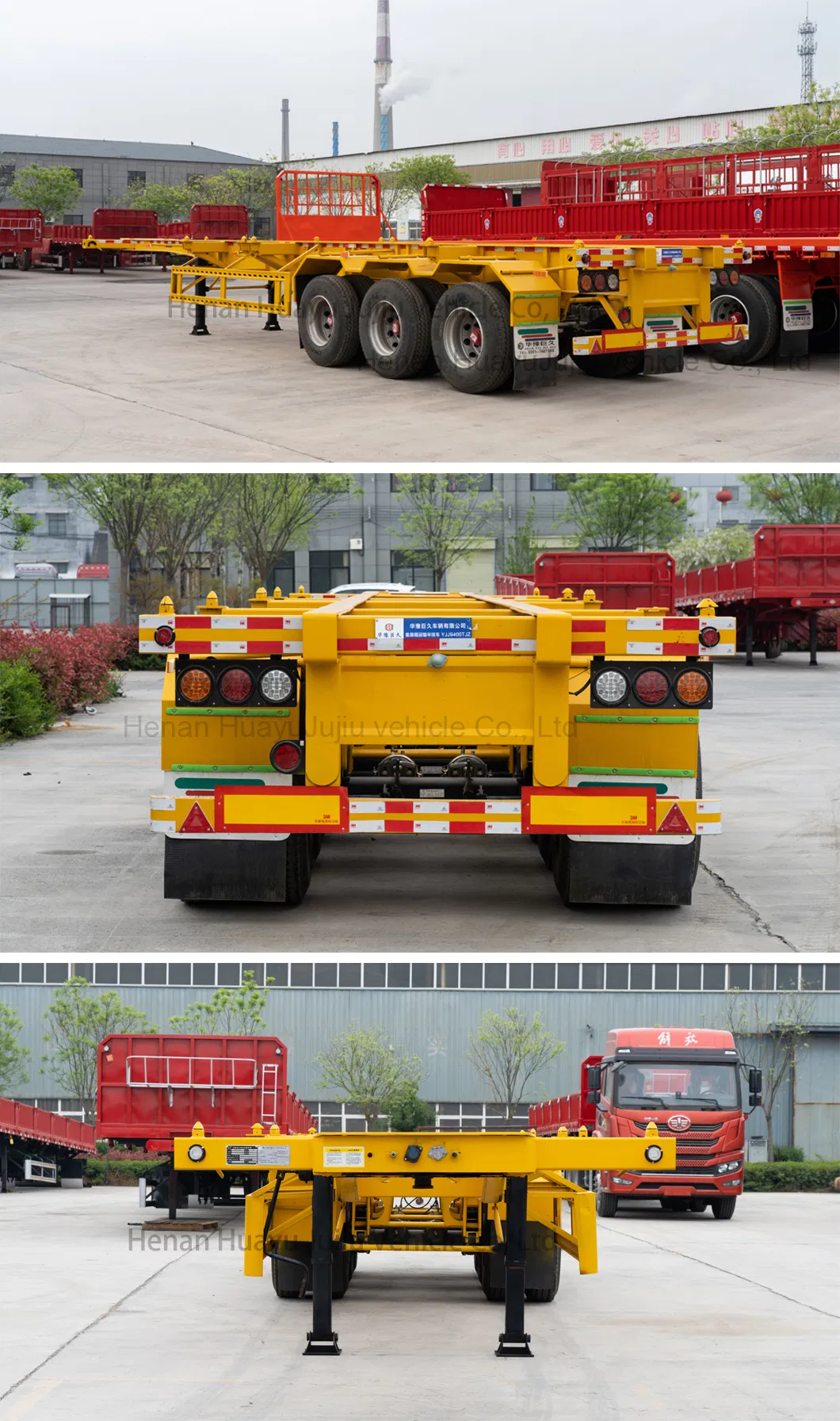 2 Axles 20FT/40FT Skeleton Container Trailer Gooseneck Skeleton for Transportation