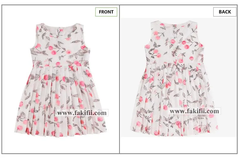 2019 Spring Factory Customised Baby Wear Children Clothing Girl Cotton Berry Print Dress Designer Kids Apparel