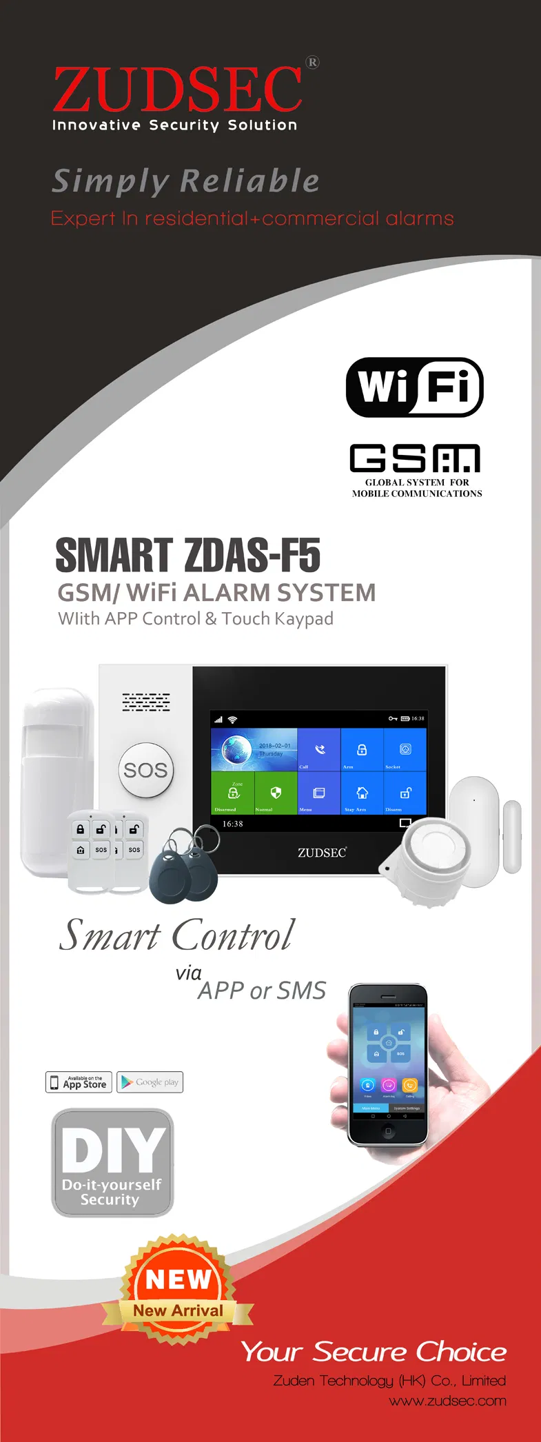 2021 Newest Fingerprint Smart Anti-Thief Intruder WiFi/GSM Burglar Wireless Home Security Alarm System with IP Camera