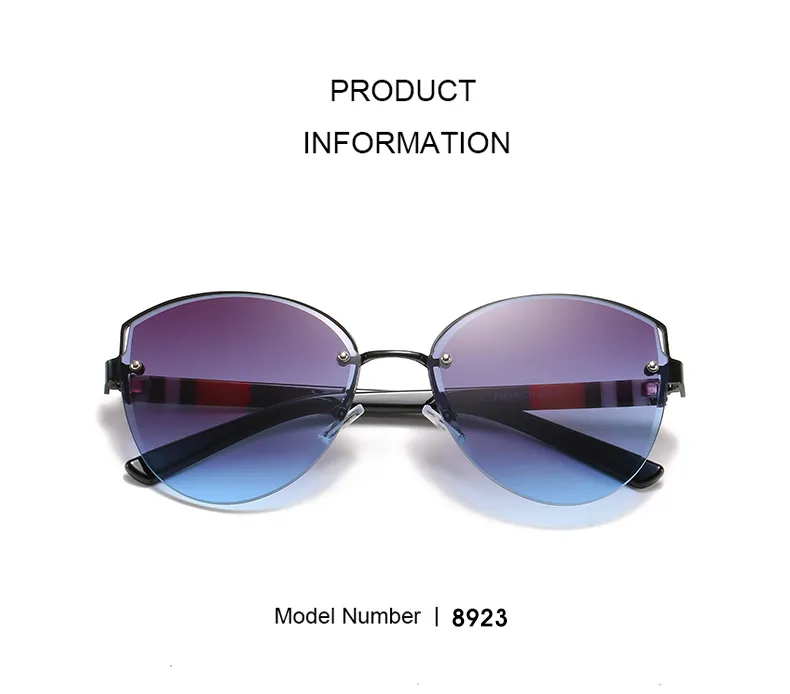 2021 Newly Fashion Cateye PC Lense with Metal Sunglasses