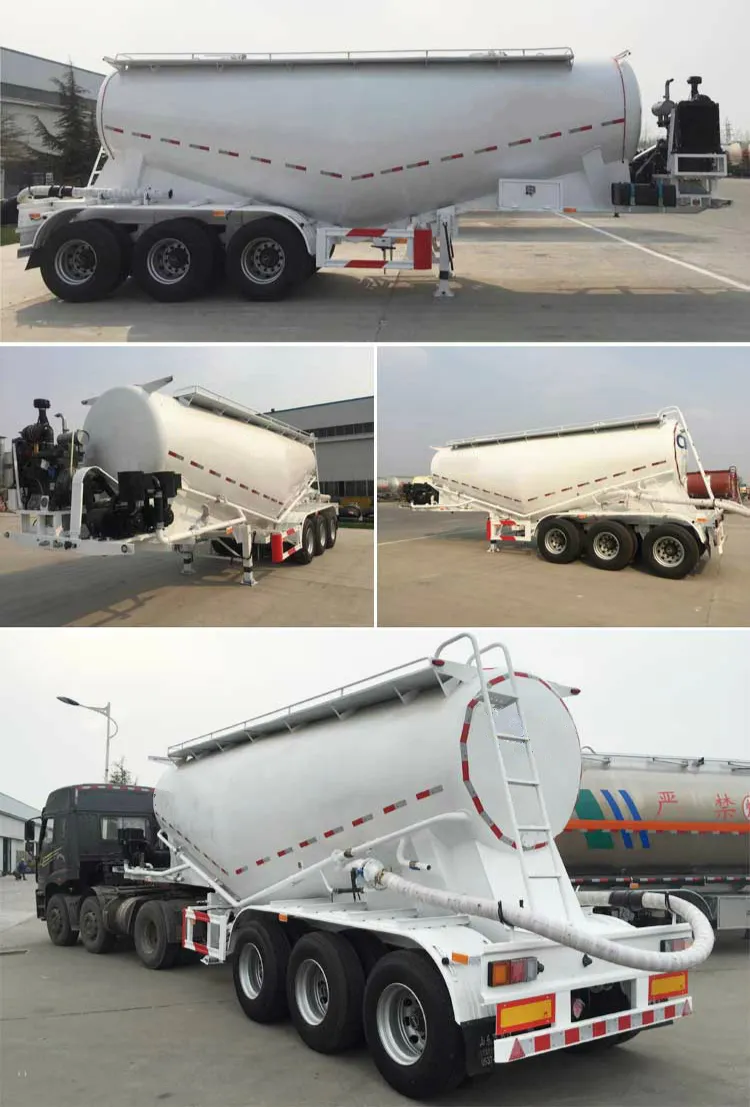 3 Axles 45cbm Cement Silo Tanker Truck for Concrete Batching Plant