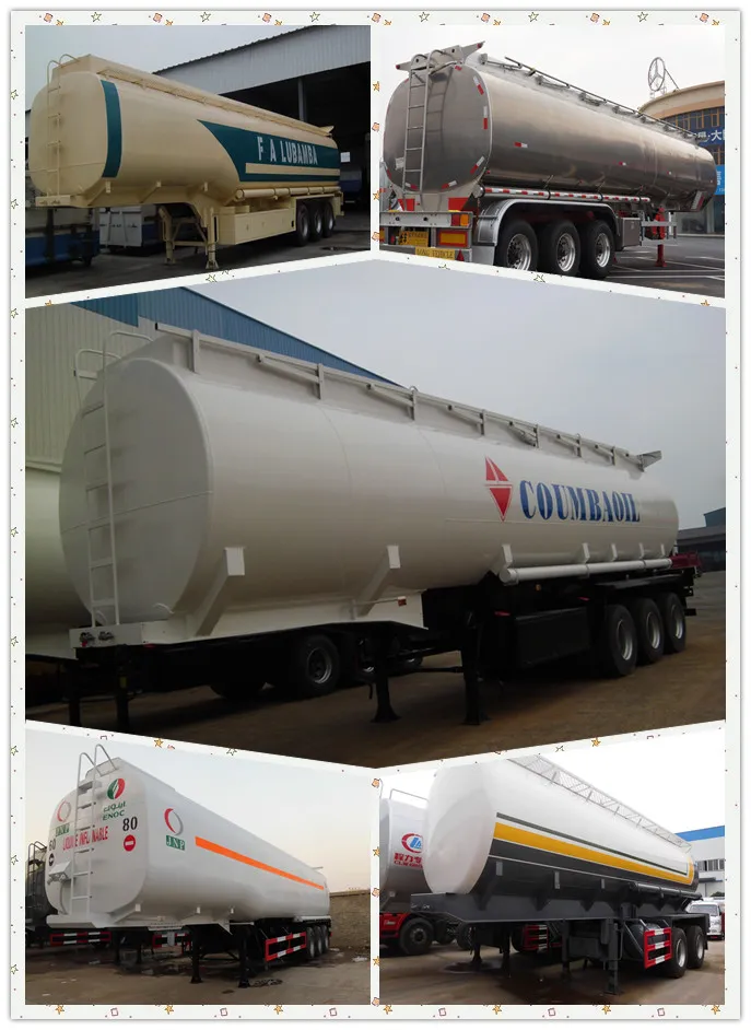 3 Axles Stainless Steel Fuel Chemical Liquid Storage Tank Trailer for H2so4 Naoh HCl Cl2