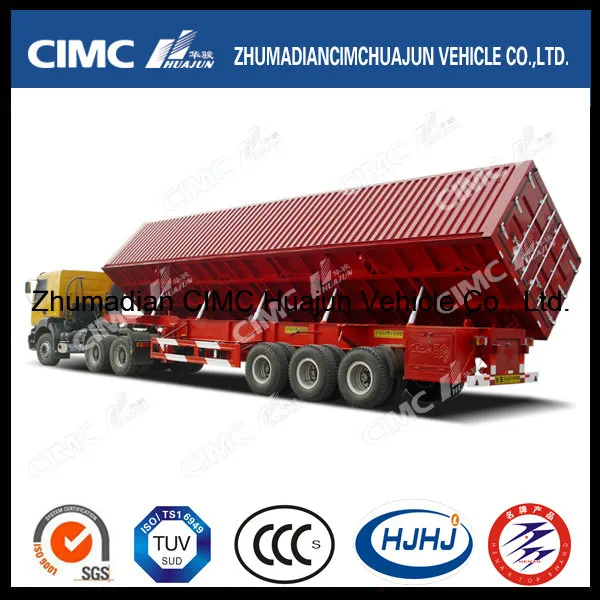 3axle Cimc Huajun Multifunctional Van-Type Side Dumping Semi Trailer