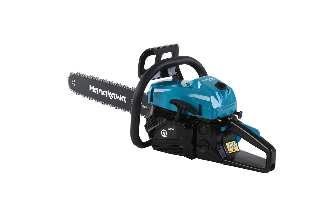 3hanakawa H760 (60) 55.6cc 2-Stroke Chainsaw Professional Loggers Rollomatic Bar Length 18in 20in Optional Big Power Chain Saw, Wood Cutting Machine
