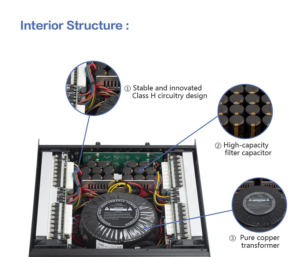 4 Channel Audio Amply Power Amplifier for PRO Audio Sound System