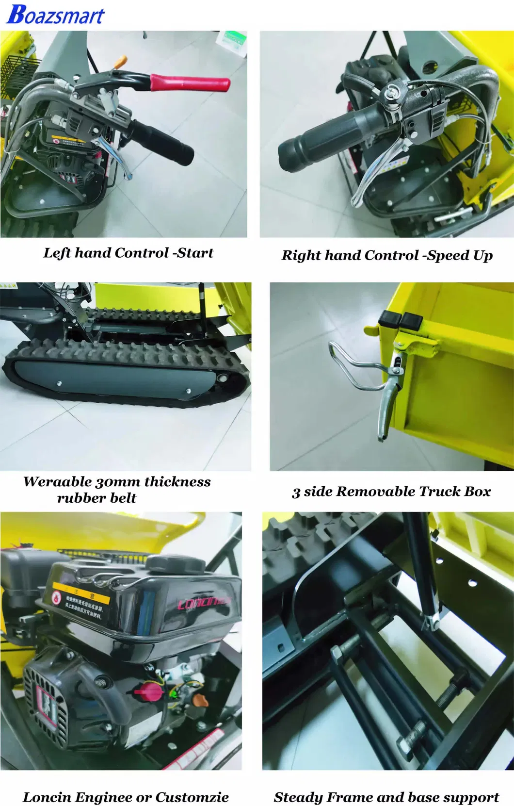 4WD Drive Mudder Concrete Site Dumper Power Wheel Barrow Buggy Boaz Mini Dumper