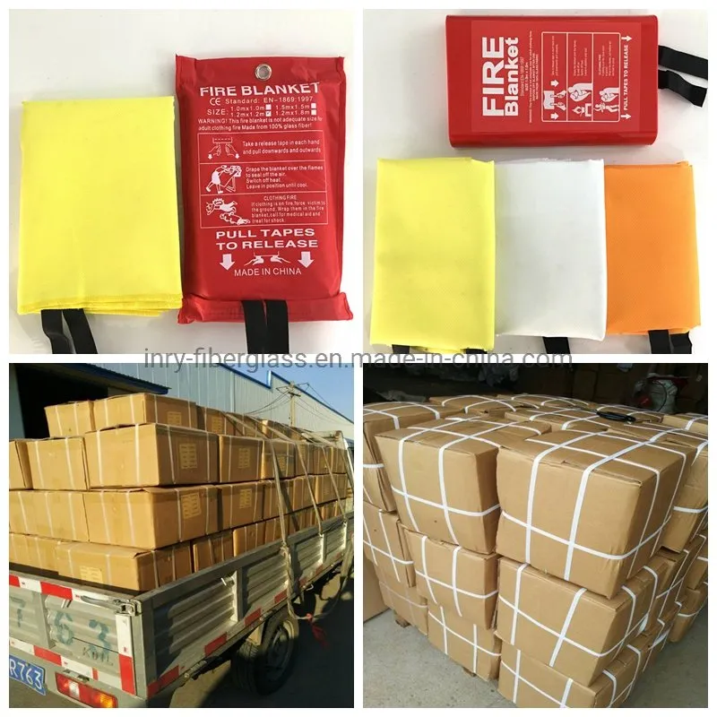 560GSM Colorful Fireproof Two Sides Silicone Coated Fiberglass Fire Fighting Blankets