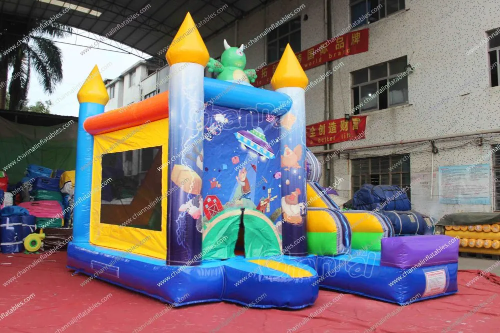 Alein Bounce Moonwalk Jumping Castle Inflatable Bouncer Slide Castle Combo for Kids