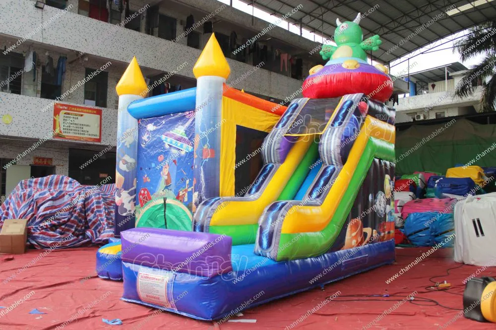 Alein Bounce Moonwalk Jumping Castle Inflatable Bouncer Slide Castle Combo for Kids