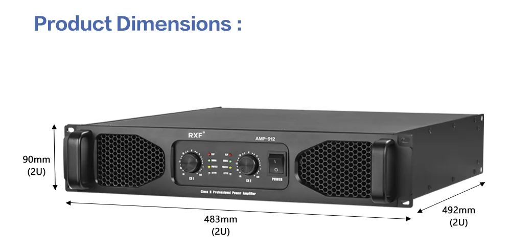 AMP-712 Class H 500 Watts 2u Professional Audio Power Amplifier