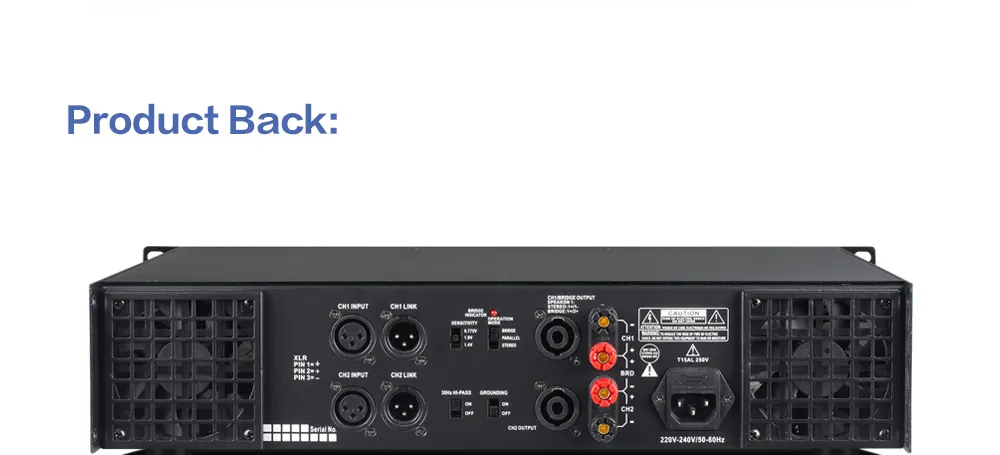 AMP-712 Class H 500 Watts 2u Professional Audio Power Amplifier