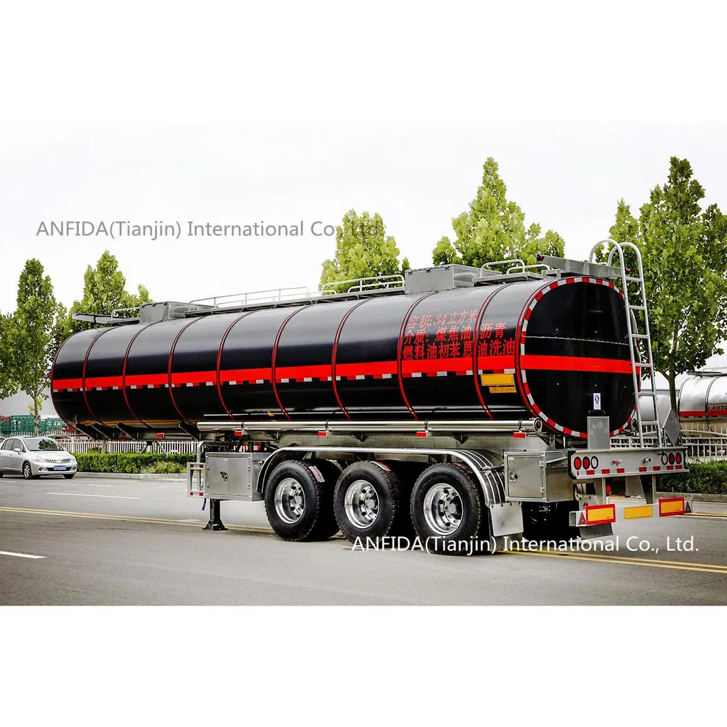 Asphalt Tanker Liquid Hot Bitumen Transport Road Distribution Ships Heavy Duty Drum Truck Semi Trailer with Heating System