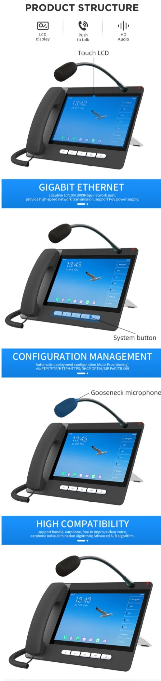 Broadcast Paging System SIP Network Intercom IP PA Telephone Console
