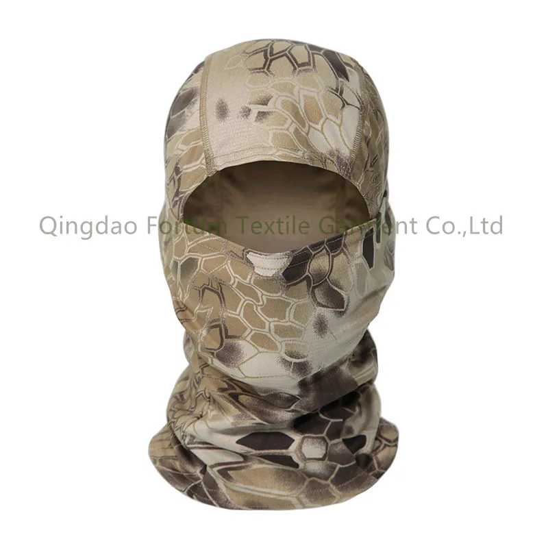 Camouflage Tactical Python Pattern Headgear Outdoor Riding Sports Masked Dustproof Sunscreen Anti-Seal Hood Flying Tiger Hat Mesh Quick-Drying Headgear