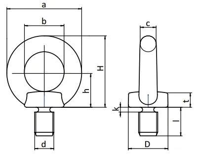 Carbon Steel JIS B 1168 Type Lifting Eye Bolt