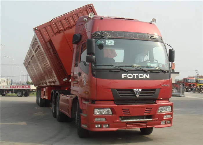 China 3 Axle 40 Tons Side Tipper Trailer Hydraulic Cylinder Container Semi Trailer