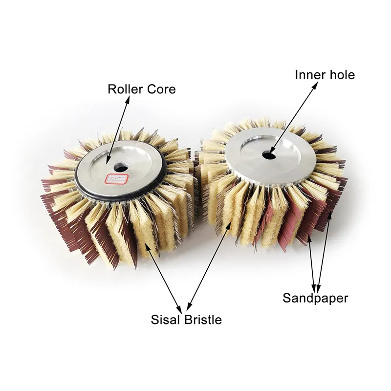 China Anhui Sisal Sandpaper Polishing Roller Brush Sanding Drums Brush for Wooden Furniture