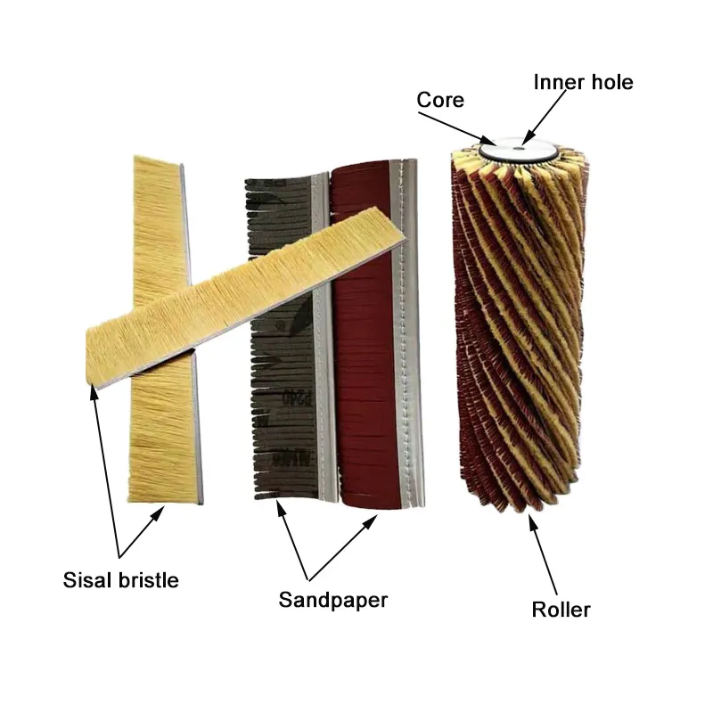 China Anhui Sisal Sandpaper Polishing Roller Brush Sanding Drums Brush for Wooden Furniture
