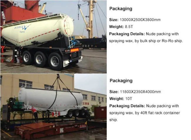 China Manufacturer Dry Bulk Cement Powder Tanker Trailer with Double or Single Chambers
