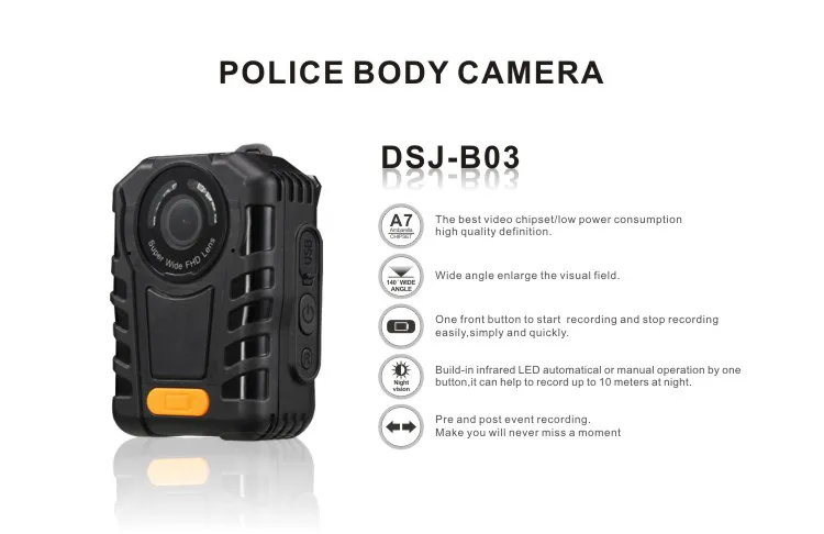 Digital Police Wearable Security Video Camera Support One-Button-Recording