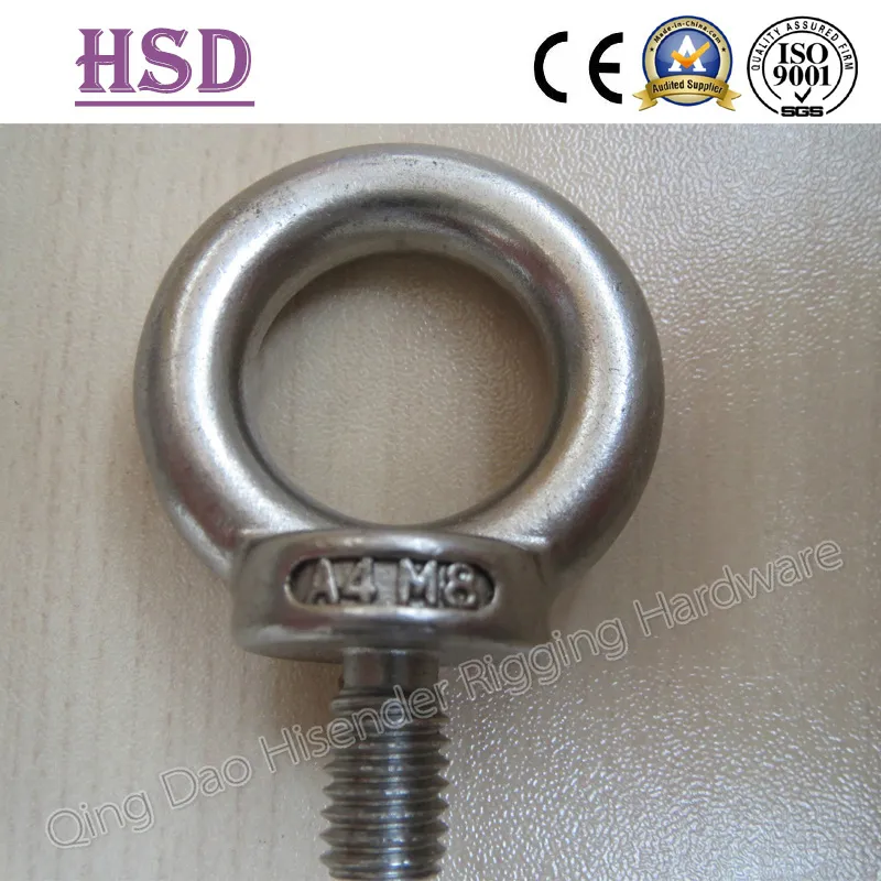 DIN580 Eye Bolt & DIN582 Eye Nut, AISI316 Nickel 10%-12%, Professional Manufacturer, JIS 1168 Eye Bolt & JIS 1169 Eye Nut