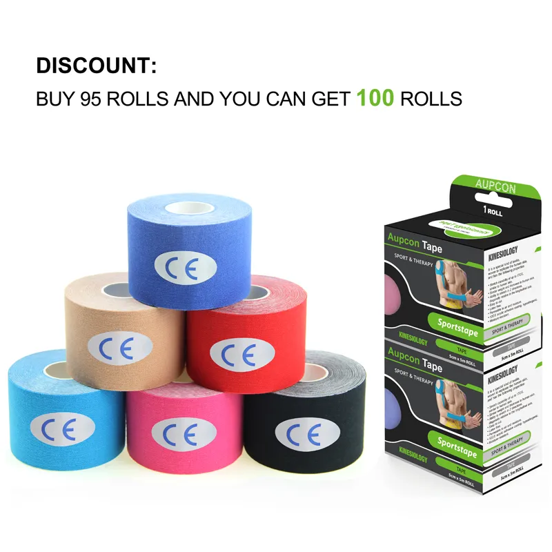 Discount Waterproof Physio Therapy Recovery Elastic Cotton 5cm X 5m Muscle Athletic Support Precut Kinesiology Sports Tape for Pain Relief
