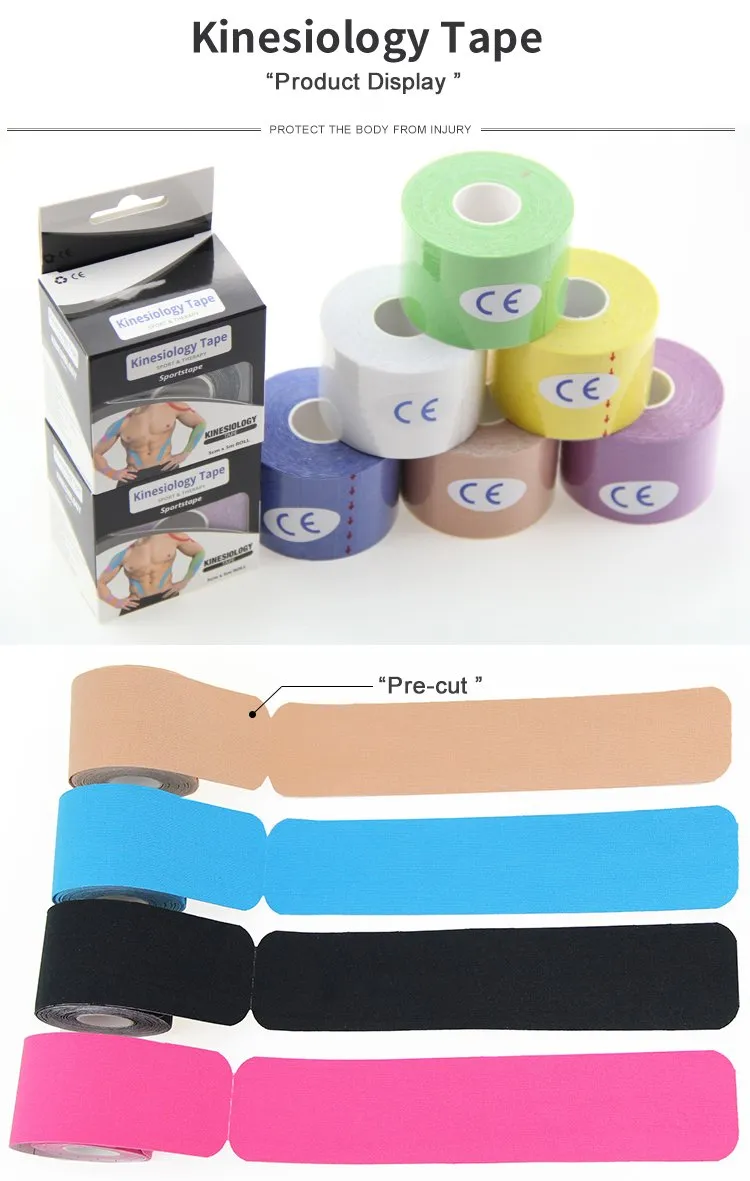 Discount Waterproof Physio Therapy Recovery Elastic Cotton 5cm X 5m Muscle Athletic Support Precut Kinesiology Sports Tape for Pain Relief
