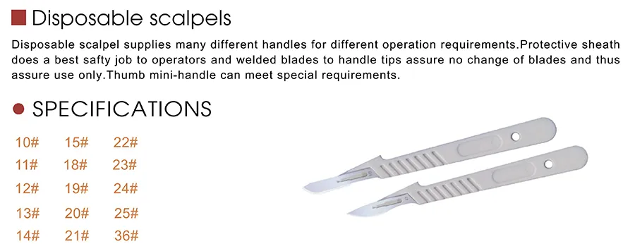 Disposable Medical Surgical Stainless Steel Scalpel Blade Disposable Scalpels