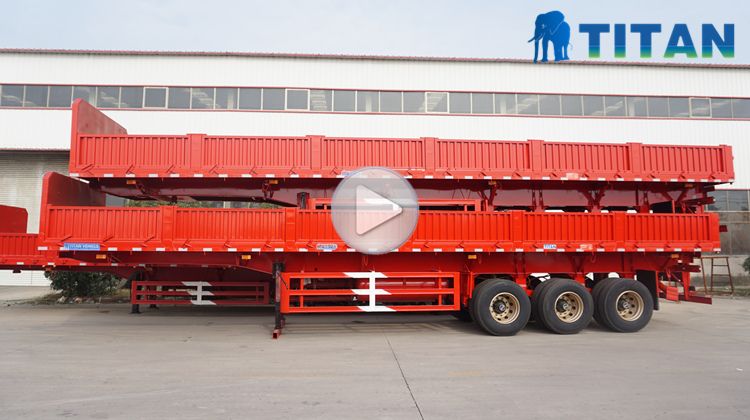 Drop Side Trailer 40t Cargo Semi Trailer with Removable Side Wall for Sale