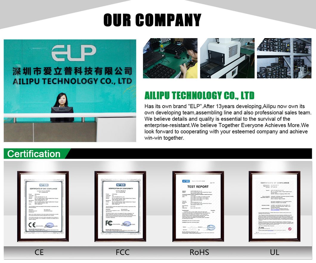 Elp 1280*720p Webcam CCTV USB Camera Module Mjpeg 30fps Ov9712 USB Camera with 2.8-12mm Varifocal Lens