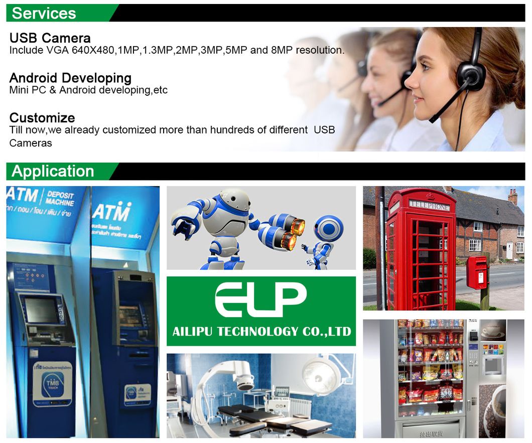 Elp 1280*720p Webcam CCTV USB Camera Module Mjpeg 30fps Ov9712 USB Camera with 2.8-12mm Varifocal Lens