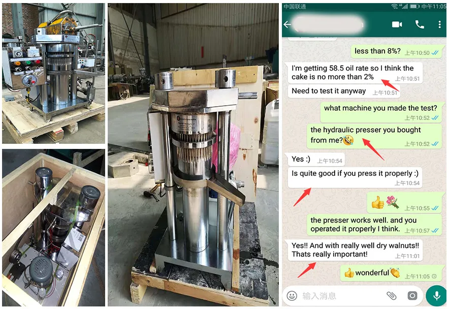 Energy-Saving Home Walnut Cacao Oil Mill Hydraulic Cocoa Sesame Oil Press Machine for Sale