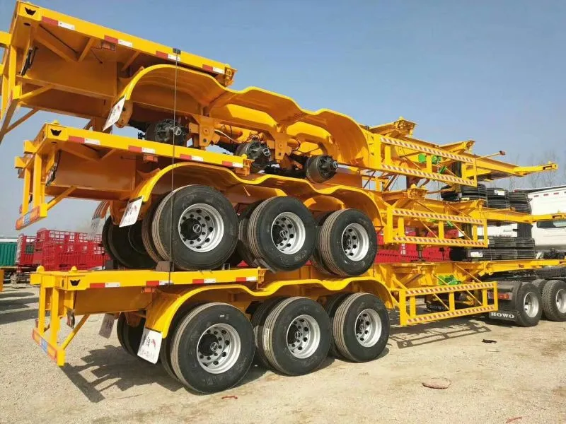 Factory Direct Heavy Duty 2/3axle Gooseneck Skeleton Semi Trailer Container Trucks