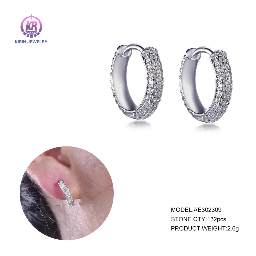 Fashion CZ Hoop Earrings Small Small Circle Earring Hoops Chunky Statement Earrings for Women