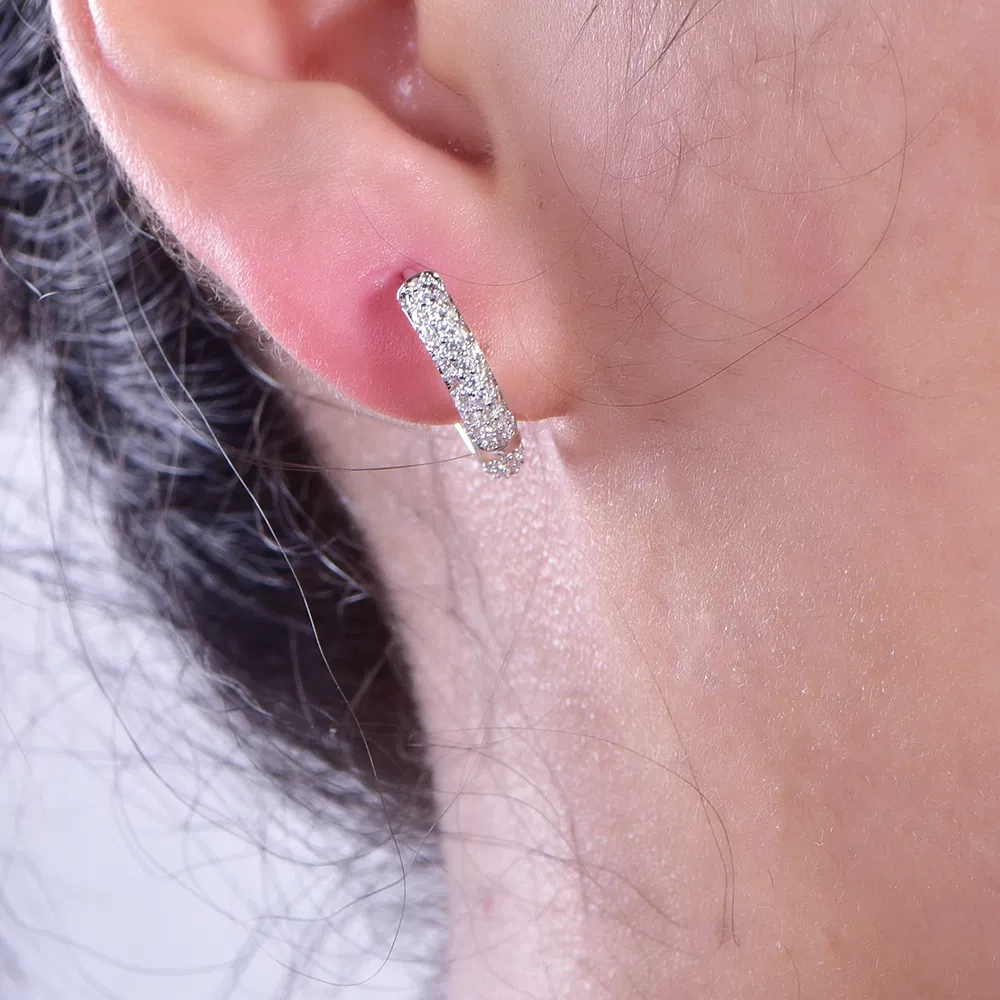 Fashion CZ Hoop Earrings Small Small Circle Earring Hoops Chunky Statement Earrings for Women