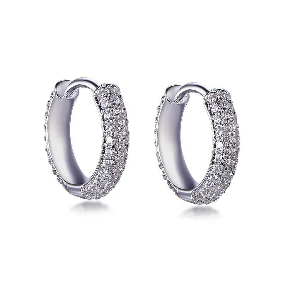 Fashion CZ Hoop Earrings Small Small Circle Earring Hoops Chunky Statement Earrings for Women