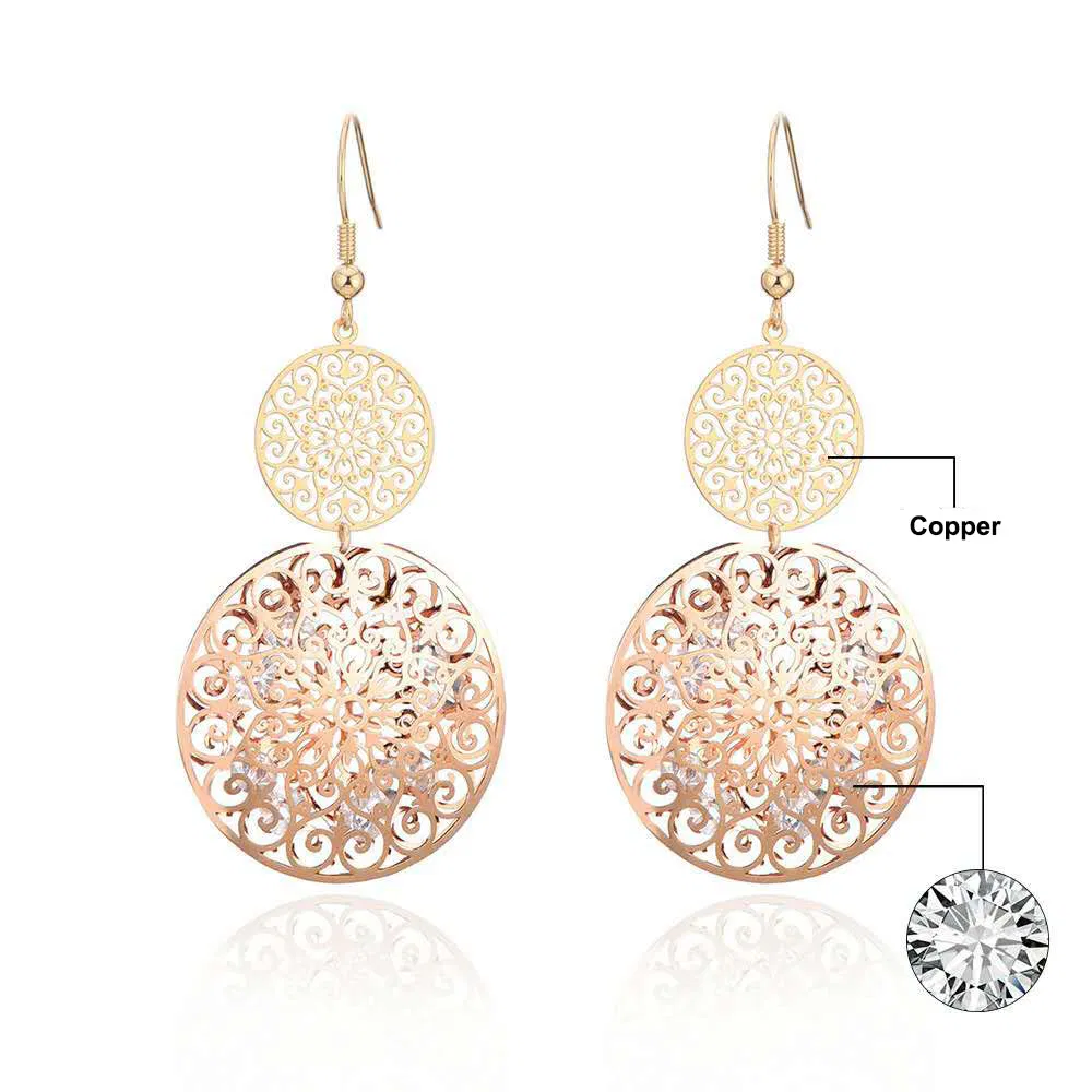 Fashion Exaggerated Round Bohemian Copper Earring