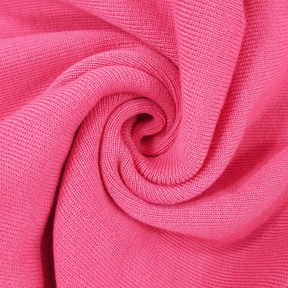 Fashion Solid Color V-Neck Sweater Knit Casual Dress Women Clothes