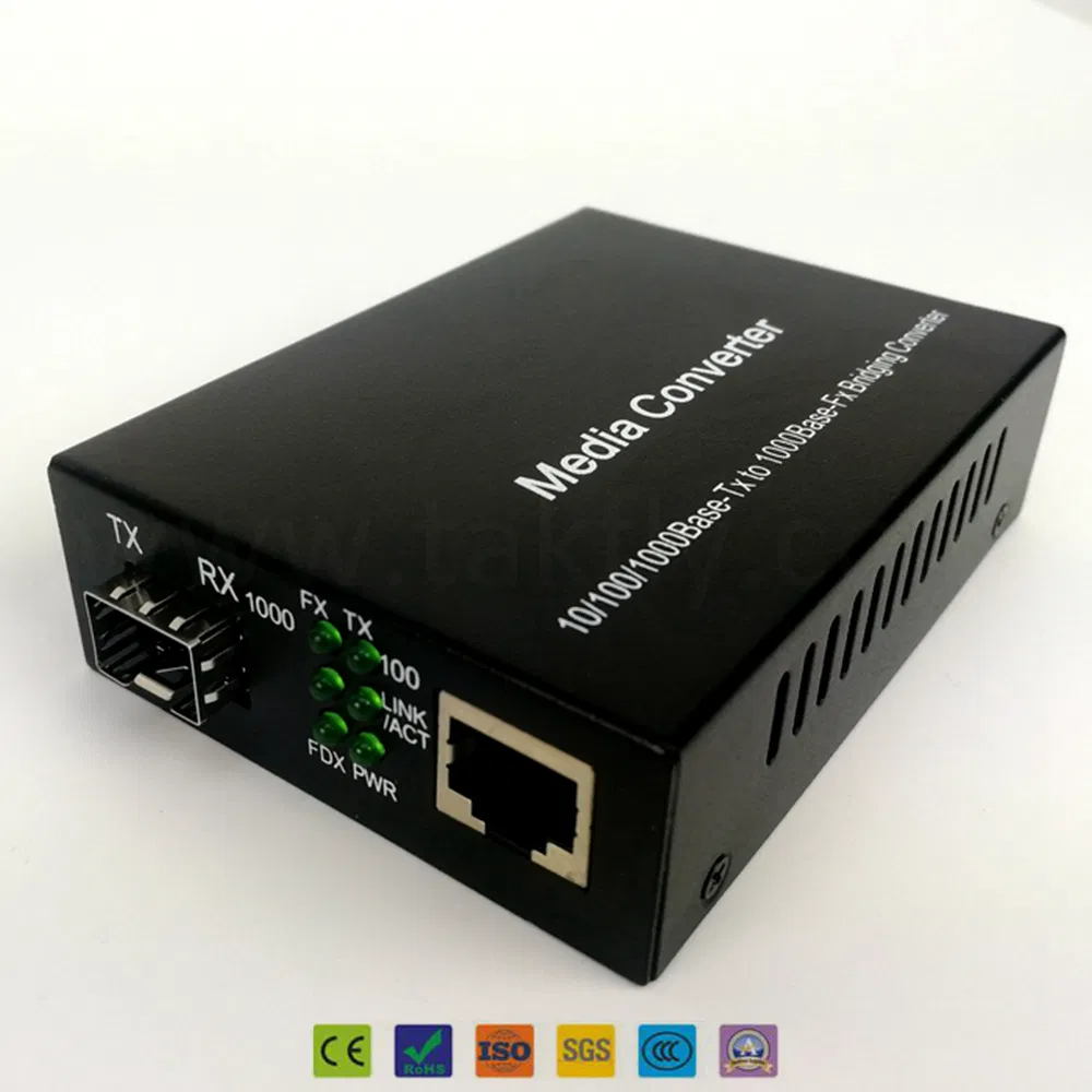 Fiber Optic 10m/100m Single Model with LC Connector Unmanaged Fiber Media Converter