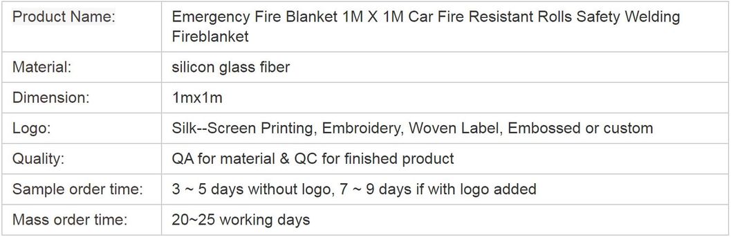 Fiberglass Products Fabric Fire Protective Fire Blanket