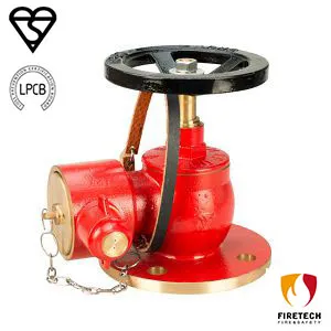 Fire Landing Valve Right-Angle Type Dn50 Flanged Inlet with Bsi Kitemark Lpcb Approved Copper Alloy