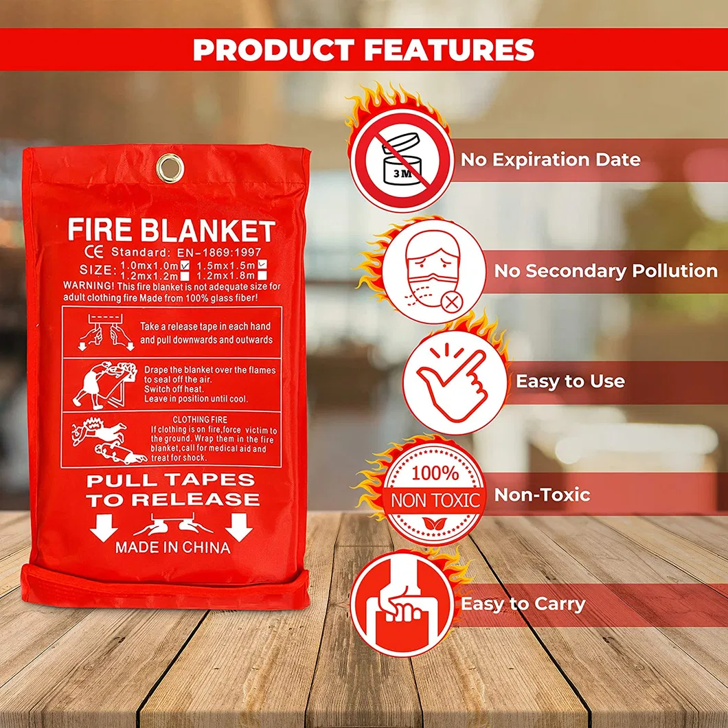 Fire Resistant Composite Emergency Survival Glass Fiber Fire Blanket