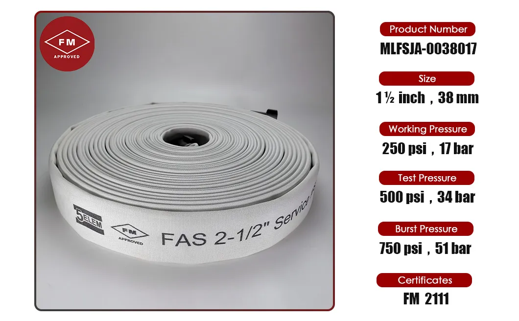 Flexible Fire Attack Hose with Brass Coupling