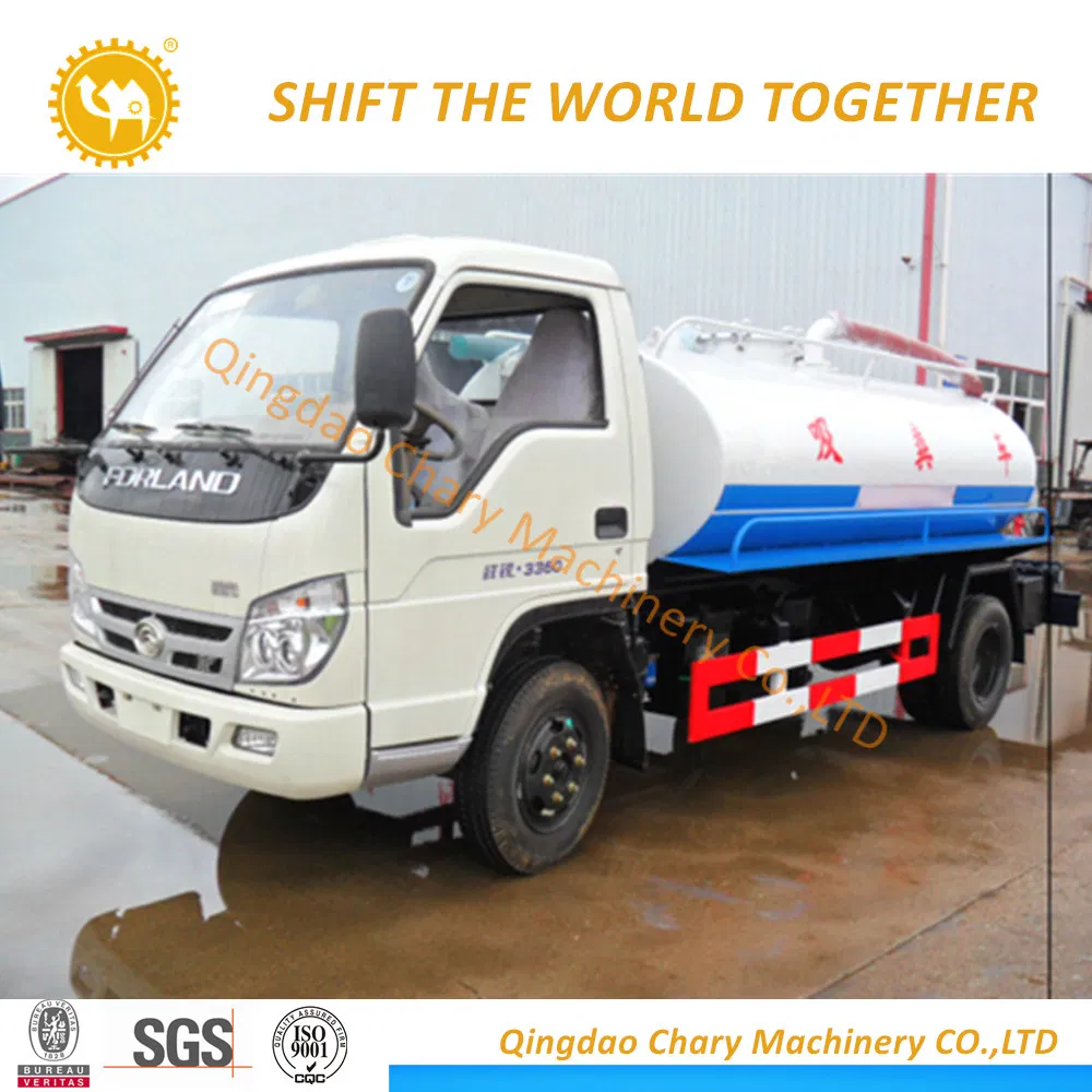 Foton 4X2 4cbm High Presure Sewage Suction Sludge Vacuum Tanker/ Cleaning Fecal Truck