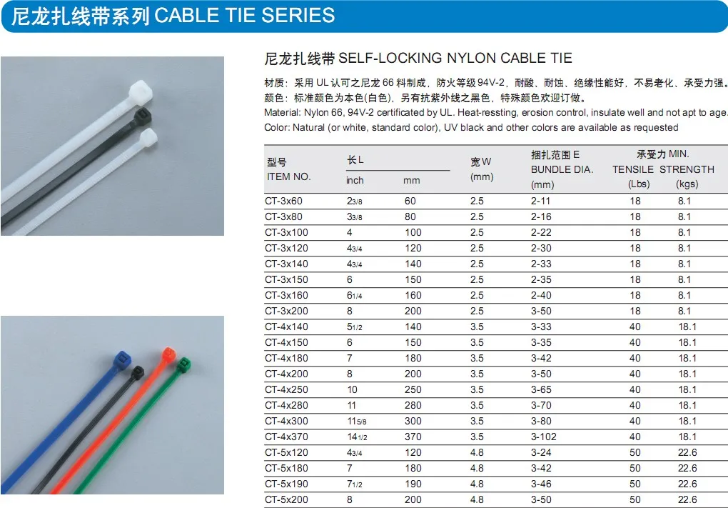 Good Quality Nylon Releasable Cable Tie with UL Certificate