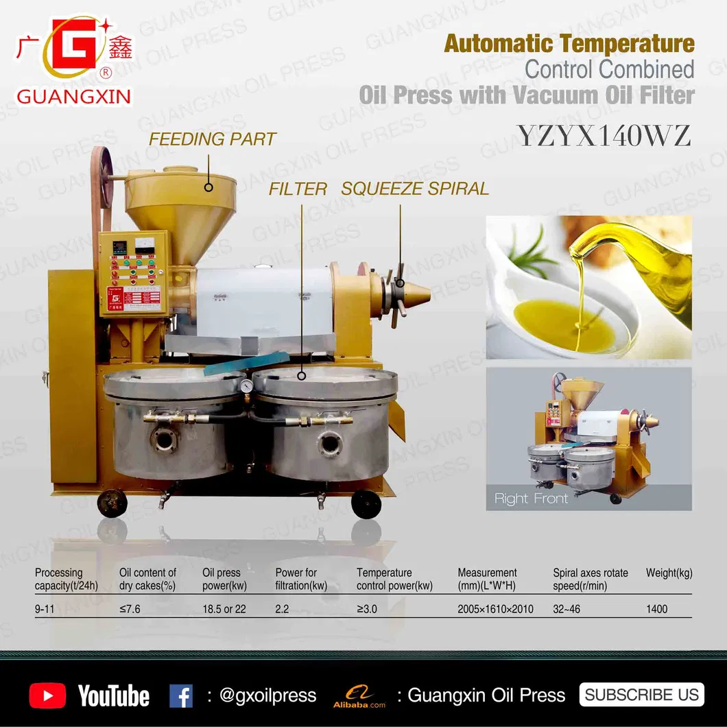 Guangxin 9-11tpd Automatic Combined Peanut Oil Expeller